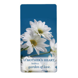 Moederdag Witte Daisies Tuin van Liefde Blauwe Hem Etiket