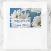 Moederdag Witte Daisies Tuin van Liefde Blauwe Hem Rechthoekige Sticker (Tas)