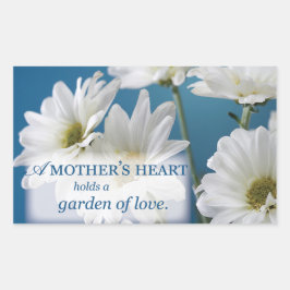 Moederdag Witte Daisies Tuin van Liefde Blauwe Hem Rechthoekige Sticker