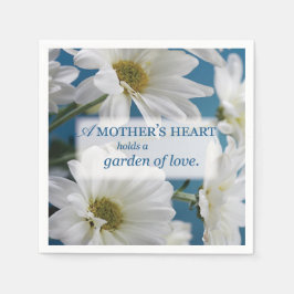 Moederdag Witte Daisies Tuin van Liefde Blauwe Hem Servet