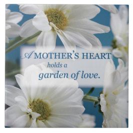 Moederdag Witte Daisies Tuin van Liefde Blauwe Hem Tegeltje