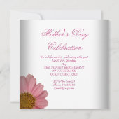 Moederdag Witte Roze Bloemen Kaart (Achterkant)