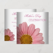 Moederdag Witte Roze bloemige Bloemen Kaart (Voorkant / Achterkant)