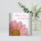 Moederdag Witte Roze bloemige Bloemen Kaart (Staand voorkant)