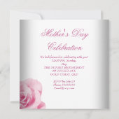 Moederdag Witte Roze Rozen Bloemen Kaart (Achterkant)