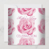 Moederdag Witte Roze Rozen Bloemen Kaart (Voorkant)