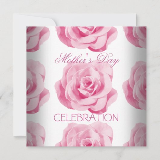 Moederdag Witte Roze Rozen Bloemen Kaart (Voorkant)