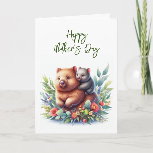 Moederdag Wombat Wenskaart Bedankkaart (Voorkant)