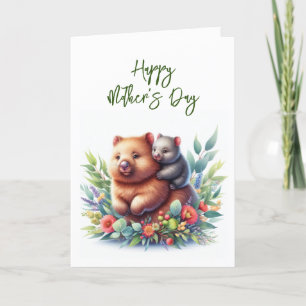 Moederdag Wombat Wenskaart Bedankkaart