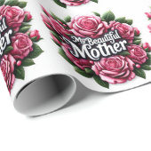 Moederdag woorden "mijn mooie moeder" cadeaupapier (Rol Hoek)