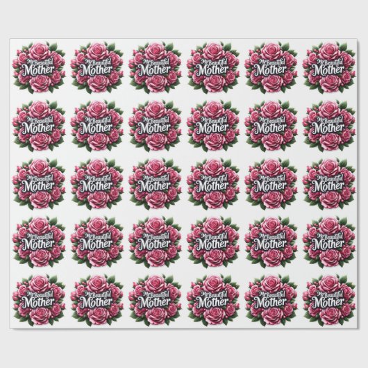 Moederdag woorden "mijn mooie moeder" cadeaupapier (Zoom)