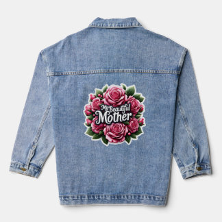 Moederdag woorden "mijn mooie moeder" denim jacket
