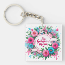 Moederdag woorden "Mijn prachtige moeder" Sleutelhanger