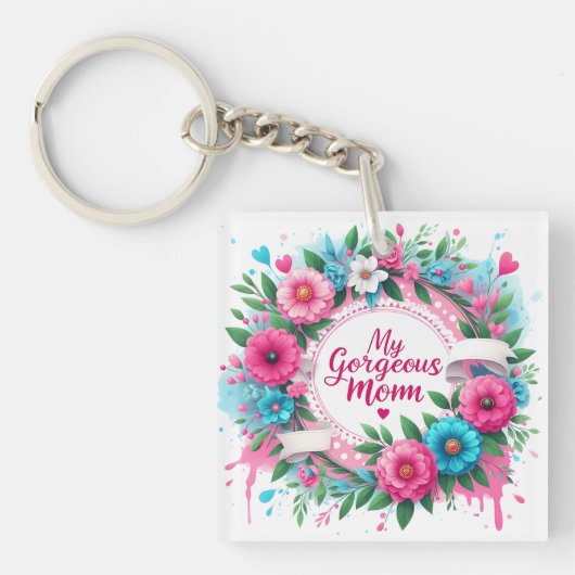 Moederdag woorden "Mijn prachtige moeder" Sleutelhanger (voorkant)