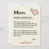 Moederdag Woordenboek Moederdag Feestdagenkaart (Voorkant)