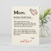 Moederdag Woordenboek Moederdag Feestdagenkaart (Staand voorkant)
