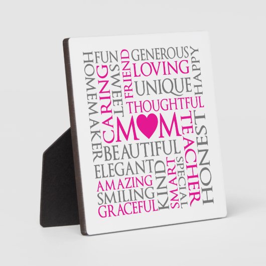 Moederdag woordkunst fotoplaat (Voorkant)