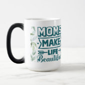 Moederdag Word Art met gebladerte Magische Mok (Links)