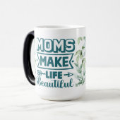 Moederdag Word Art met gebladerte Magische Mok (Voorkant links)