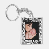 Moederdag Word Collage Photo-Sleutelhanger aanpass Sleutelhanger (Voorkant Links)