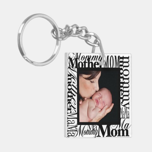 Moederdag Word Collage Photo-Sleutelhanger aanpass Sleutelhanger (Voorkant Links)
