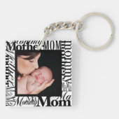 Moederdag Word Collage Photo-Sleutelhanger aanpass Sleutelhanger (Achterkant)