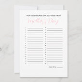 Moederdag Word Maker-spel Kaart (Voorkant)