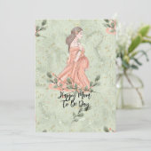 Moederdag Wordt moeder Groen Feestdagenkaart (Staand voorkant)