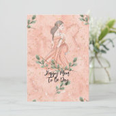 Moederdag Wordt Moeder Perzik Feestdagenkaart (Staand voorkant)