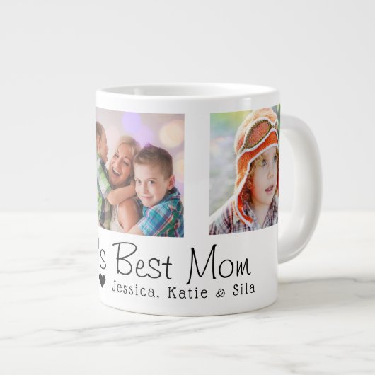 Moederdag World's beste mam 3 foto's Grote Koffiekop (Voorkant rechts)