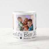 Moederdag World's beste mam 3 foto's Grote Koffiekop (Voorkant)