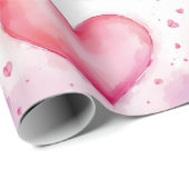 Moederdag Wrapping Paper - Water Color Hearts Cadeaupapier (Rol Hoek)