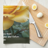 Moederdag Yellow Rose Flowers Elegante Keuken Theedoek (Quarter Fold)