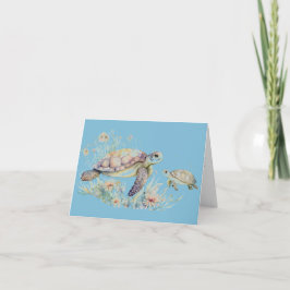 Moederdag Zeeschildpad en baby kaart