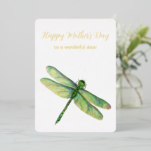 Moederdag zister folie feestdagenkaart (Staand Voorkant)