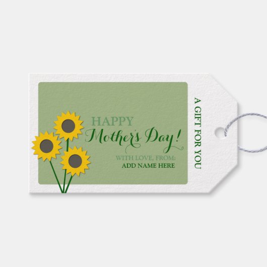 Moederdag Zonbloemen Cadeaulabel (Voorkant (Horizontaal))