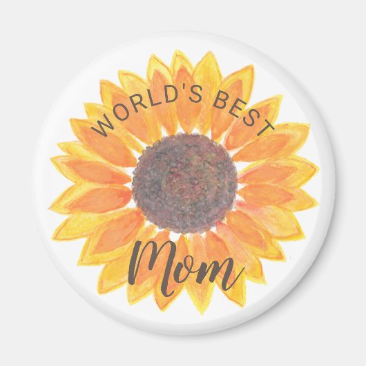 Moederdag Zonnebloem Beste Moeder van de Wereld Magneet (Voorkant)