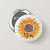 Moederdag Zonnebloem Beste Moeder van de Wereld Ronde Button 5,7 Cm (Voorkant /achterkant)