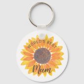 Moederdag Zonnebloem Beste Moeder van de Wereld Sleutelhanger (Voorkant)