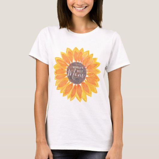 Moederdag Zonnebloem Beste Moeder van de Wereld T-shirt (Voorkant)