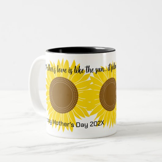 Moederdag Zonnebloem Gepersonaliseerd koffie Mok (Voorkant links)