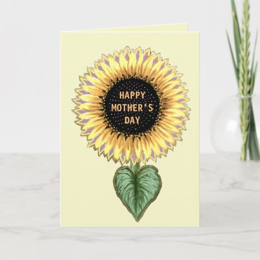 Moederdag Zonnebloem Kaart (Voorkant)