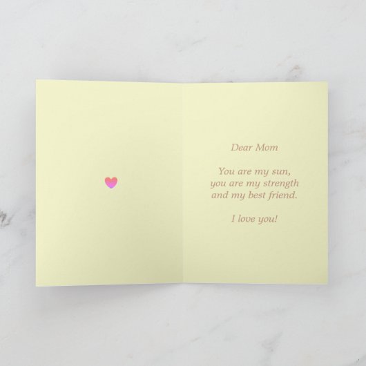 Moederdag Zonnebloem Kaart (Binnen)