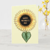 Moederdag Zonnebloem Kaart (Gele Bloem)
