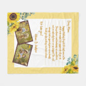 Moederdag Zonnebloem Liefdesbrief Foto Keepsake Fleece Deken (Voorkant (Horizontaal))