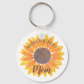 Moederdag Zonnebloem Wereld Beste Mam Sleutelhanger (Voorkant)
