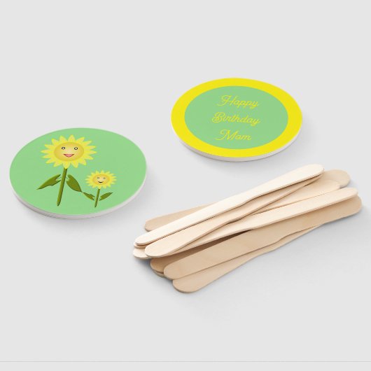 Moederdag Zonnebloemen Aangepaste verjaardag Handwaaier (Niet-gemonteerd)