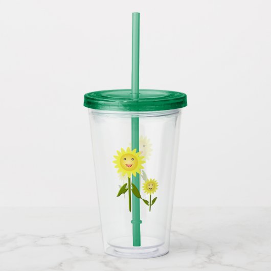 Moederdag Zonnebloemen Acryl Drinkbeker (Voorkant)