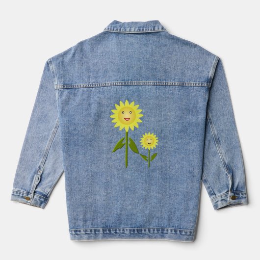 Moederdag Zonnebloemen Denim Jacket (Achterkant)