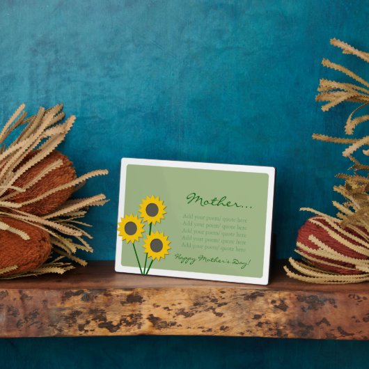 Moederdag Zonnebloemen Fotoplaat (Zijkant)